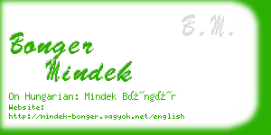 bonger mindek business card